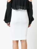 metallic embellished pencil skirt