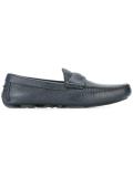 engraved check detail loafers