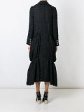 ruffle hem double breasted coat