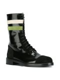 striped lace-up boots