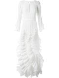 ruffled evening dress