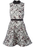 floral layered flared dress