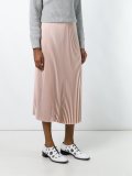 pleated mid skirt