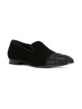 panelled velvet loafers