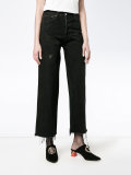 High Rise jeans with cropped leg