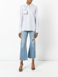 bow detail striped shirt