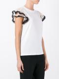 sheer ruffled sleeves T-shirt
