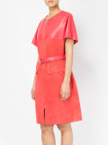 belted leather dress