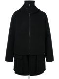 layered hooded coat