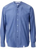 collarless button down shirt