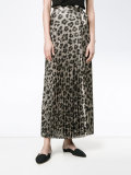 pleated glitter leopard print skirt