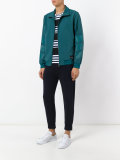 striped sleeves bomber jacket
