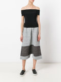 ribbed drop-crotch cropped trousers