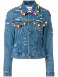 pompom denim jacket