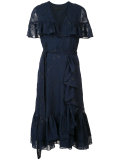 belted ruffle trim dress 