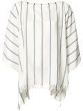 frayed striped tunic