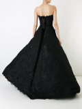 strapless hi-low gown