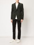 notched lapel ribbed blazer