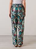 foliage print straight trousers