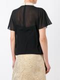 contrast collar sheer blouse
