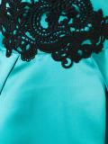lace appliqué satin dress