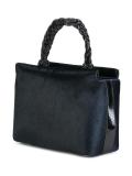 boxy braided top handle tote