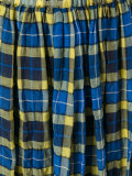 elasticated waist checked skirt