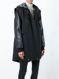 overlay detail parka coat