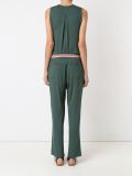 v-neck belted jumpsuit