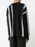 striped round neck jumper