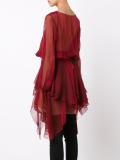 ruffled semi sheer dress
