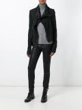 pointy fitted biker jacket