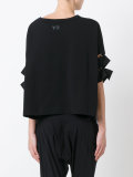 slashed sleeve T-shirt