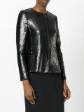 sequin peplum hem jacket