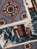 castle and flower print scarf