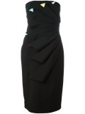 pleated strapless dress