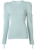 ruffled sleeve knitted top
