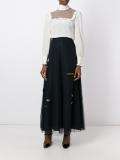 turtleneck sheer panel blouse
