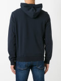 embossed logo zipped hoodie