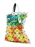 brushed print flat tote
