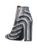 striped ankle boots 