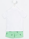 gingham seahorse embroidered short set