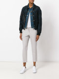 contrast trim cropped trousers 