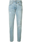 distressed straight-leg jeans 