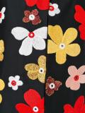 flower embroidered shortsleeved jacket