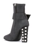 studded heel ankle boots