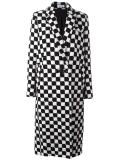checked long coat