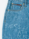 printed denim shorts 
