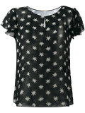 star print sheer blouse