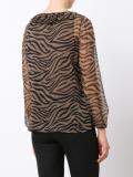 tiger print sheer blouse